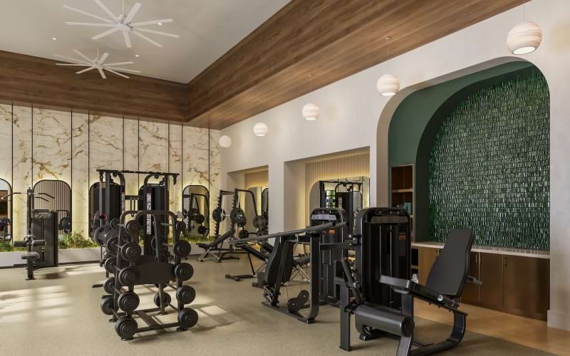 gym with exercise equipment